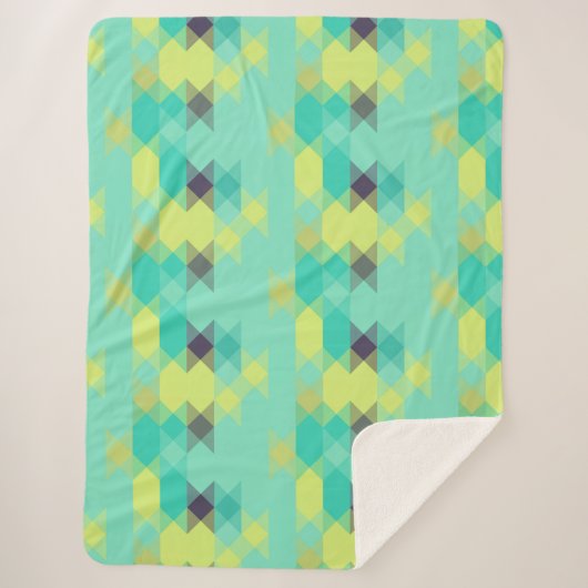 blue yellow turquoise yellow and aqua sherpadecke (Vorderseite)