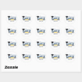 Blue Yellow Typografy Abschluss Stickers (Blatt)