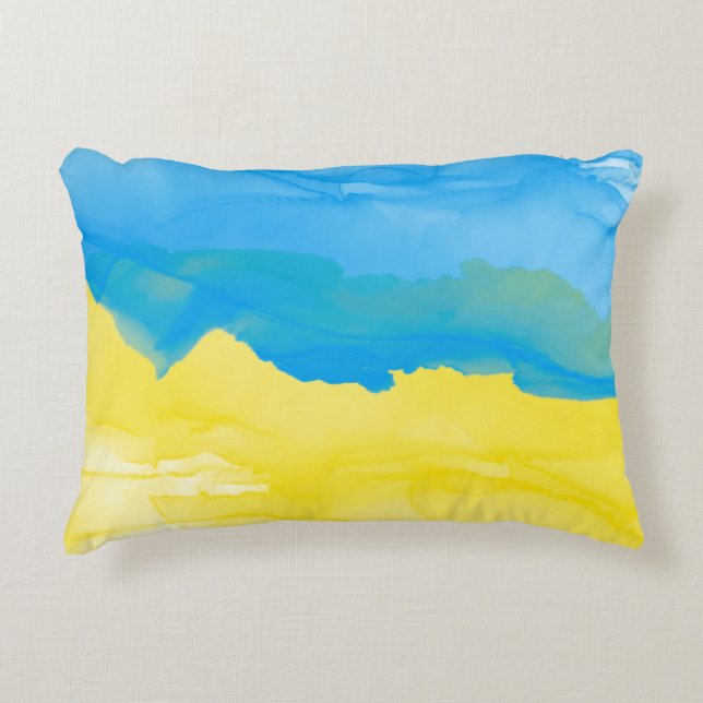 Blue Yellow Ukraine Dekokissen (Vorderseite)