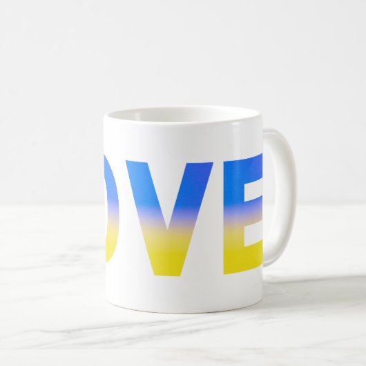 Blue Yellow Ukraine Inspiriert Frieden ohne Krieg Kaffeetasse (VorderseiteRechts)