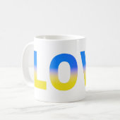 Blue Yellow Ukraine Inspiriert Frieden ohne Krieg Kaffeetasse (Vorderseite Links)