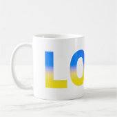 Blue Yellow Ukraine Inspiriert Frieden ohne Krieg Kaffeetasse (Links)