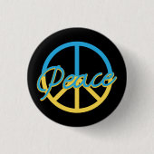 BLUE & YELLOW UKRANIAN PEACE SIGN BUTTON (Vorderseite)