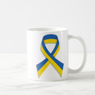 BLUE & YELLOW UKRANIAN RIBBON KAFFEETASSE