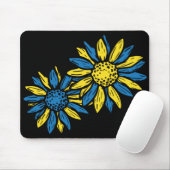 BLUE & YELLOW UKRANIAN SUNFLOWERS MOUSEPAD (Mit Mouse)