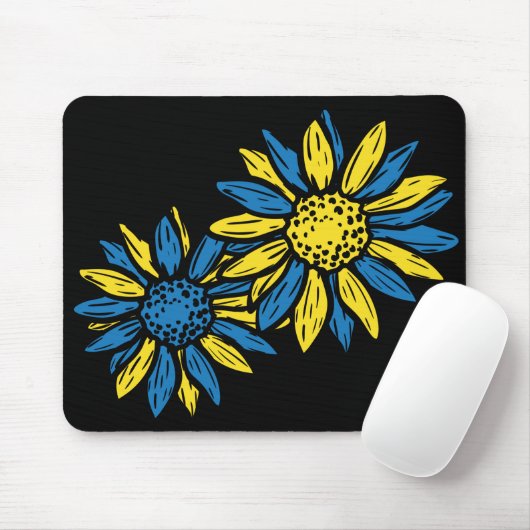 BLUE & YELLOW UKRANIAN SUNFLOWERS MOUSEPAD (Mit Mouse)