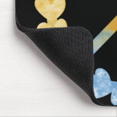 BLUE & YELLOW UKRANISCHE FRIEDENSZEICHEN MIT HERZE MOUSEPAD (Ecke)