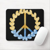 BLUE & YELLOW UKRANISCHE FRIEDENSZEICHEN MIT HERZE MOUSEPAD (Mit Mouse)