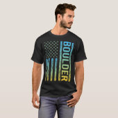 Blue Yellow USA Flag - Boulder T-Shirt (Vorne ganz)
