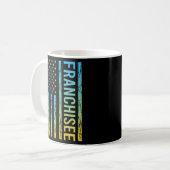 Blue Yellow USA Flag - Franchise Kaffeetasse (Vorderseite Links)