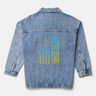 Blue Yellow USA Flag - Möbeldesigner Jeansjacke