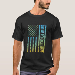Blue Yellow USA Flag - Motor Reconditioner T-Shirt