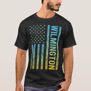 Blue Yellow USA Flag - Wilmington T-Shirt