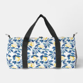 Blue Yellow Watercolor Lemon Duffle Bag (Vorderseite)