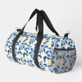 Blue Yellow Watercolor Lemon Duffle Bag (Rechte Ecke)