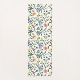 Blue Yellow Watercolor Wildflower  Yogamatte