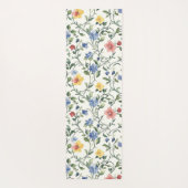 Blue Yellow Watercolor Wildflower Yogamatte (Rückseite)
