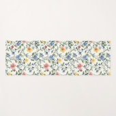 Blue Yellow Watercolor Wildflower Yogamatte (Vorderseite (Horizontal))