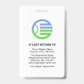 Blue Yellow Wave Foto Template Mitarbeiter ID Ausweis (Back)