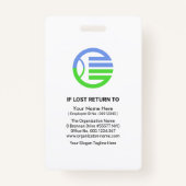 Blue Yellow Wave Foto Template Mitarbeiter ID Ausweis (Rückseite)