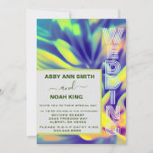 Blue & Yellow Wedite - Watercolor Florals Einladung (Vorderseite)