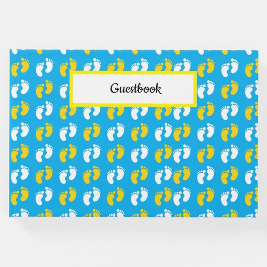 BLUE YELLOW WHITE BABY FEET GÄSTEBUCH (Vorderseite)