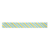 BLUE YELLOW WHITE DIAGONAL STRIPE PATTER SATINBAND (Vorderseite)