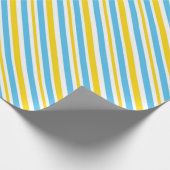 BLUE YELLOW WHITE DIAGONAL STRIPES GESCHENKPAPIER (Ecke)