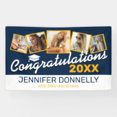 Blue Yellow White Glückwunschs Graduate 2025 Banner (Horizontal)