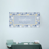 Blue Yellow Winter Stars Pattern Baby Dusche Banner (Messeveranstaltung)