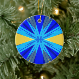 Blue Yellow Winter Weihnachten Weihnachten Weihnac Keramik Ornament