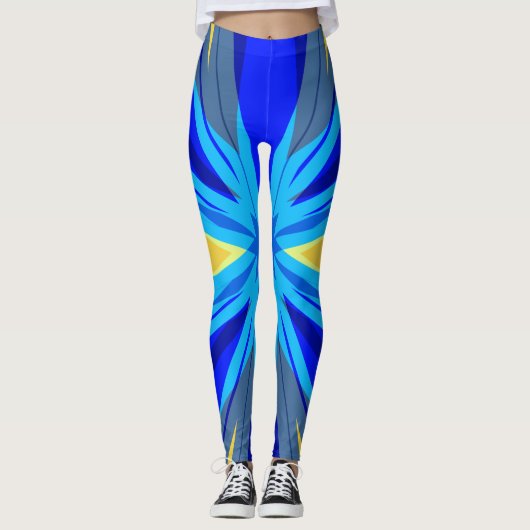 Blue Yellow Winter Weihnachten Weihnachten Weihnac Leggings (Vorderseite)