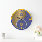 Blue Yellow Yang Wall Clock Große Wanduhr (Zuhause)