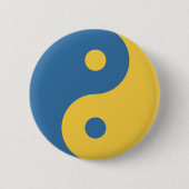 Blue & Yellow Yin und Yang Symbol Design Python Button (Vorderseite)