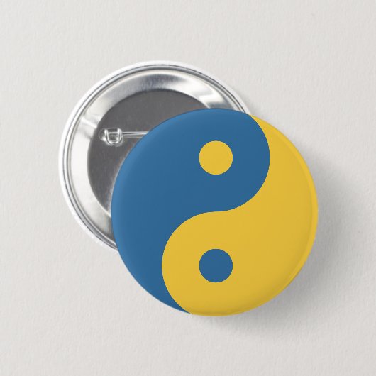 Blue & Yellow Yin und Yang Symbol Design Python Button (Vorne & Hinten)
