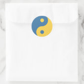Blue & Yellow Yin und Yang Symbol Design Python Runder Aufkleber (Tasche)