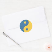 Blue & Yellow Yin und Yang Symbol Design Python Runder Aufkleber (Umschlag)