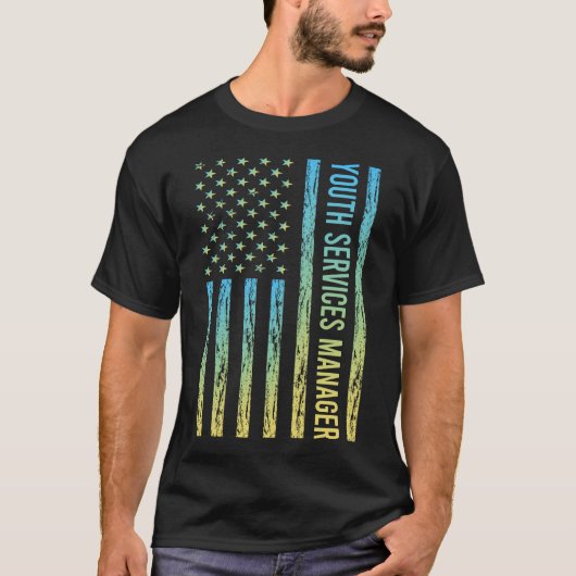 Blue Yellow Youth Services Manager T-Shirt (Vorderseite)