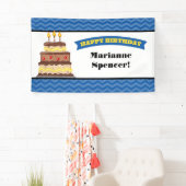 Blue Yellow Zickzack Cake Birthday Banner (Insitu)
