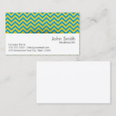 Blue & Yellow Zickzack Pharmaceuticals Business Ca Visitenkarte (Vorne/Hinten)