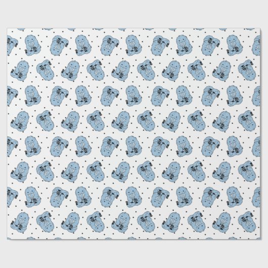 Blue Yeti Polka Dot Wrapping Paper Geschenkpapier (Flach)