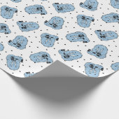 Blue Yeti Polka Dot Wrapping Paper Geschenkpapier (Ecke)