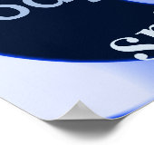 Blue Yin Yang Art Zen Holistic Health Poster (Ecke)