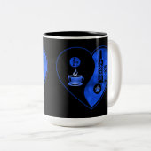 Blue Yin & Yang Coffee & Wine Zweifarbige Tasse (VorderseiteRechts)