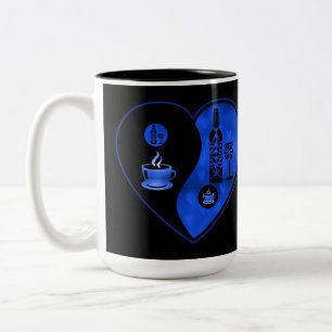 Blue Yin & Yang Coffee & Wine Zweifarbige Tasse