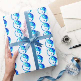 Blue Yin Yang Geschenkpapier