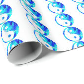 Blue Yin Yang Geschenkpapier (Rolleneckpunkt)