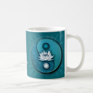 Blue Yin Yang Lotus Kaffeetasse