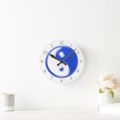 Blue Yin Yang Round Clock Runde Wanduhr (Zuhause)