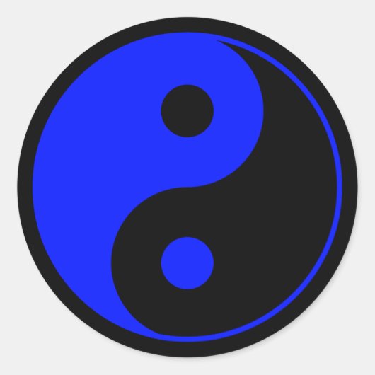 Blue Yin Yang Sticker (Vorderseite)